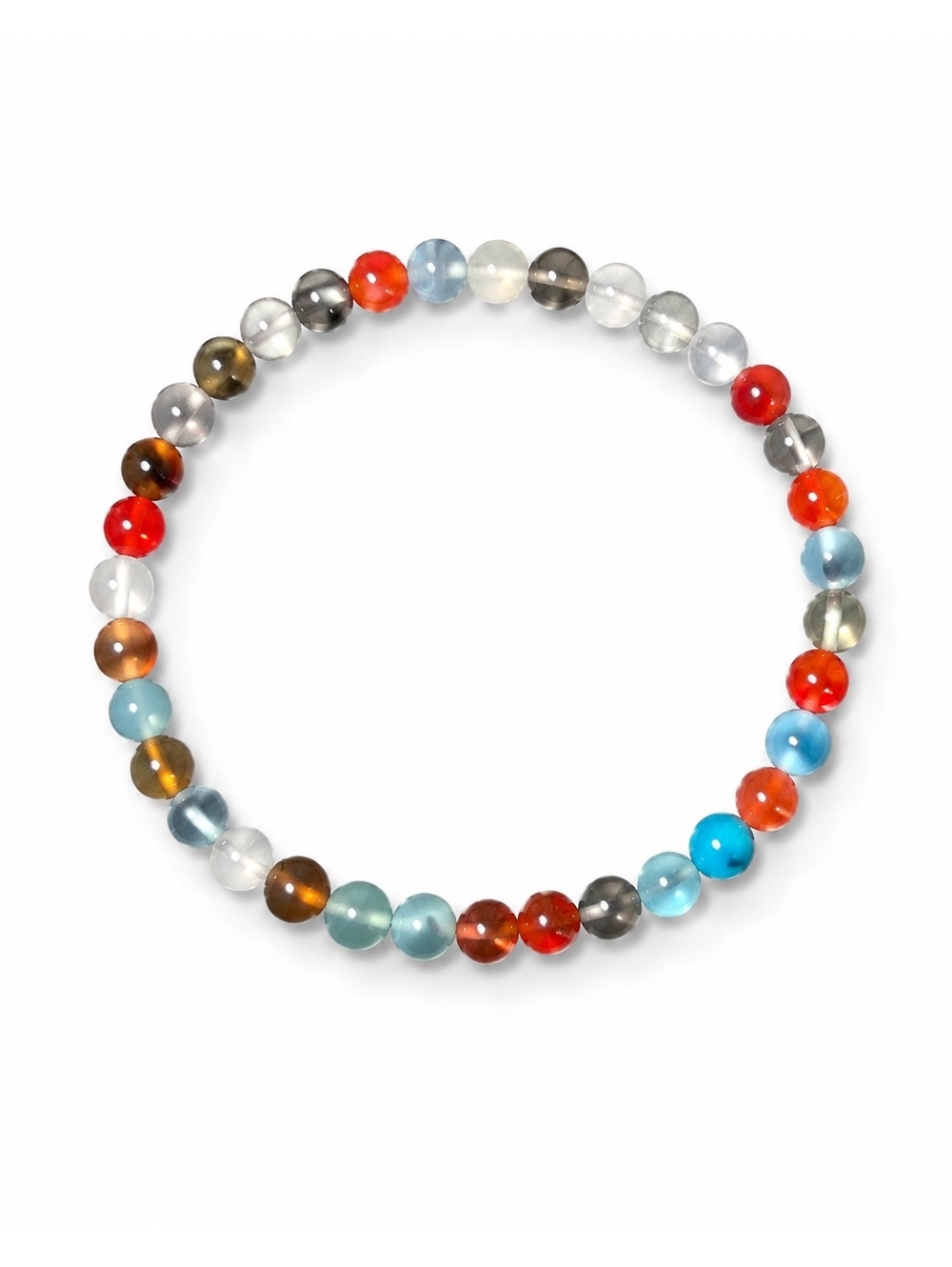 Rainbow Sugar Candy Heart Agate Stretch Bracelet